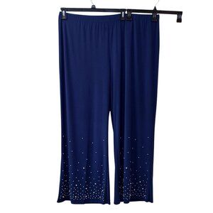 Antthony Women's Wide Leg Pull-on Pants, Size 2X, Cobalt Blue